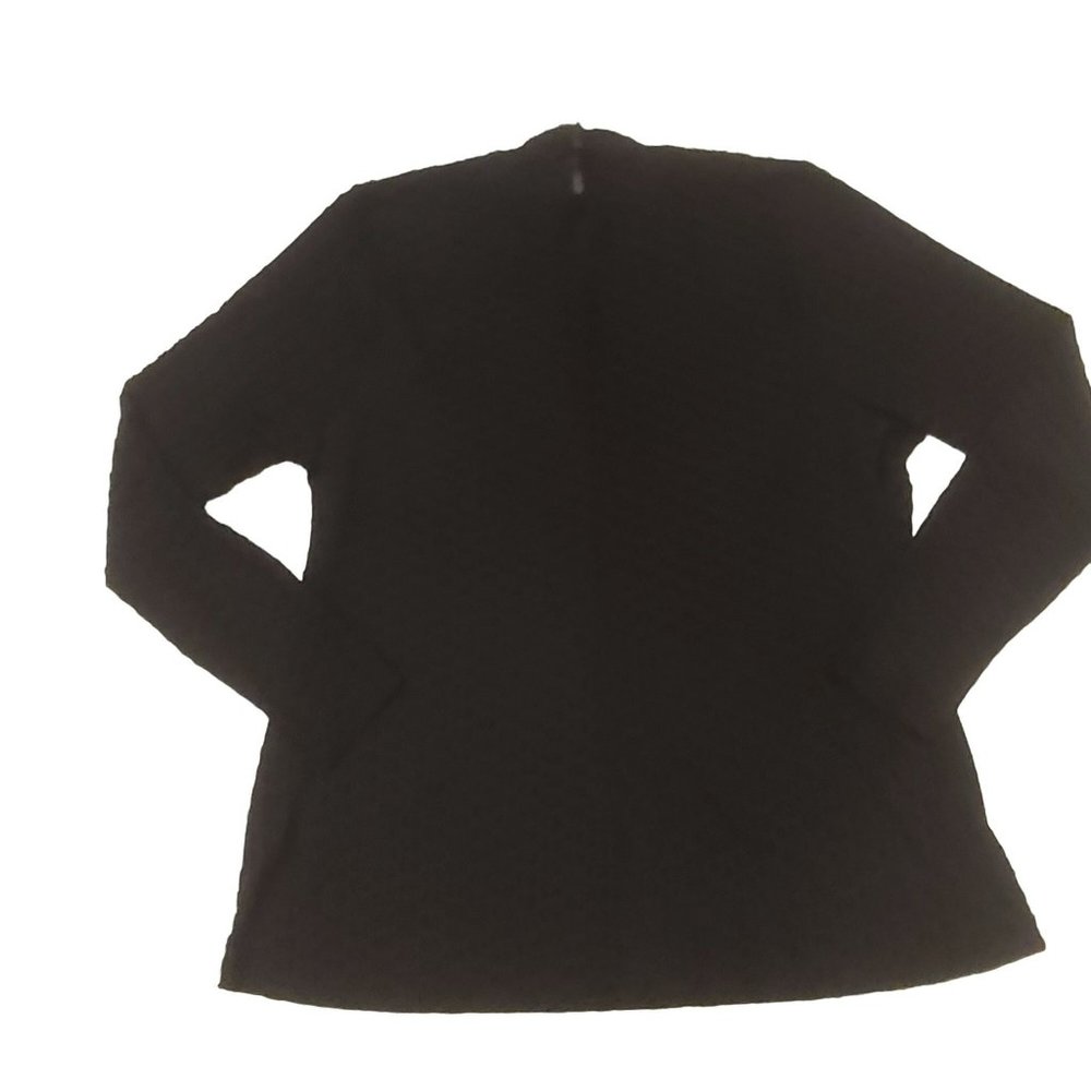Lane Bryant Blouse Shirt Jaquard Spot Longsleeve Mock Turtleneck Black 14 16 NWT - Picture 2 of 13